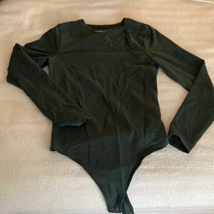 A&F green asymmetrical bodysuit